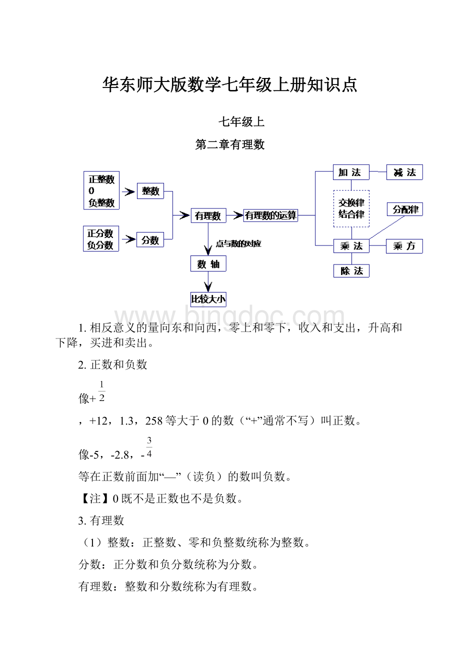 华东师大版数学七年级上册知识点Word文档格式.docx_第1页