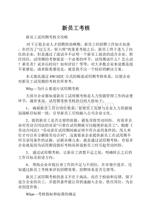 新员工考核文档格式.docx