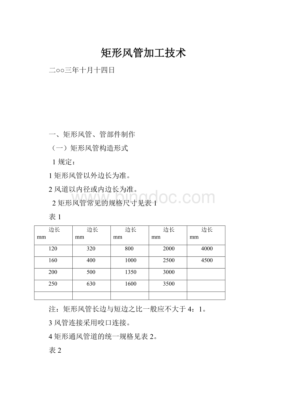 矩形风管加工技术.docx