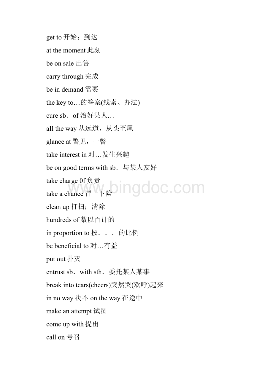 职称英语考试要求掌握的基本短语结构与同义词Word下载.docx_第2页