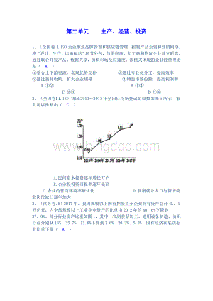 高考经济生活第二单元试题汇总.doc