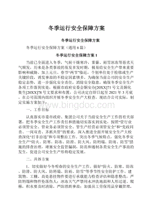 冬季运行安全保障方案文档格式.docx