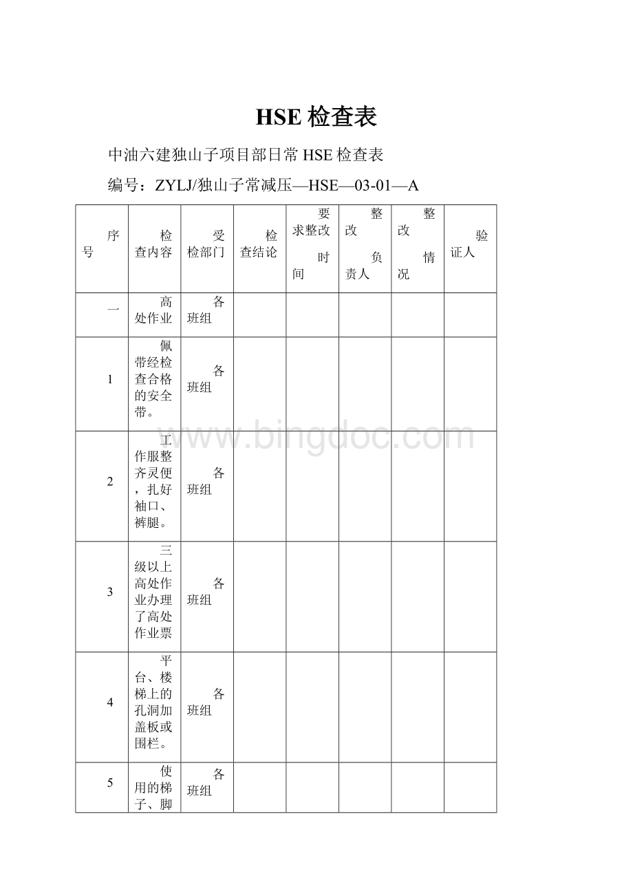 HSE检查表.docx