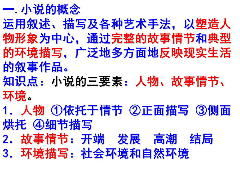 小说相关的题目应对.ppt_第1页