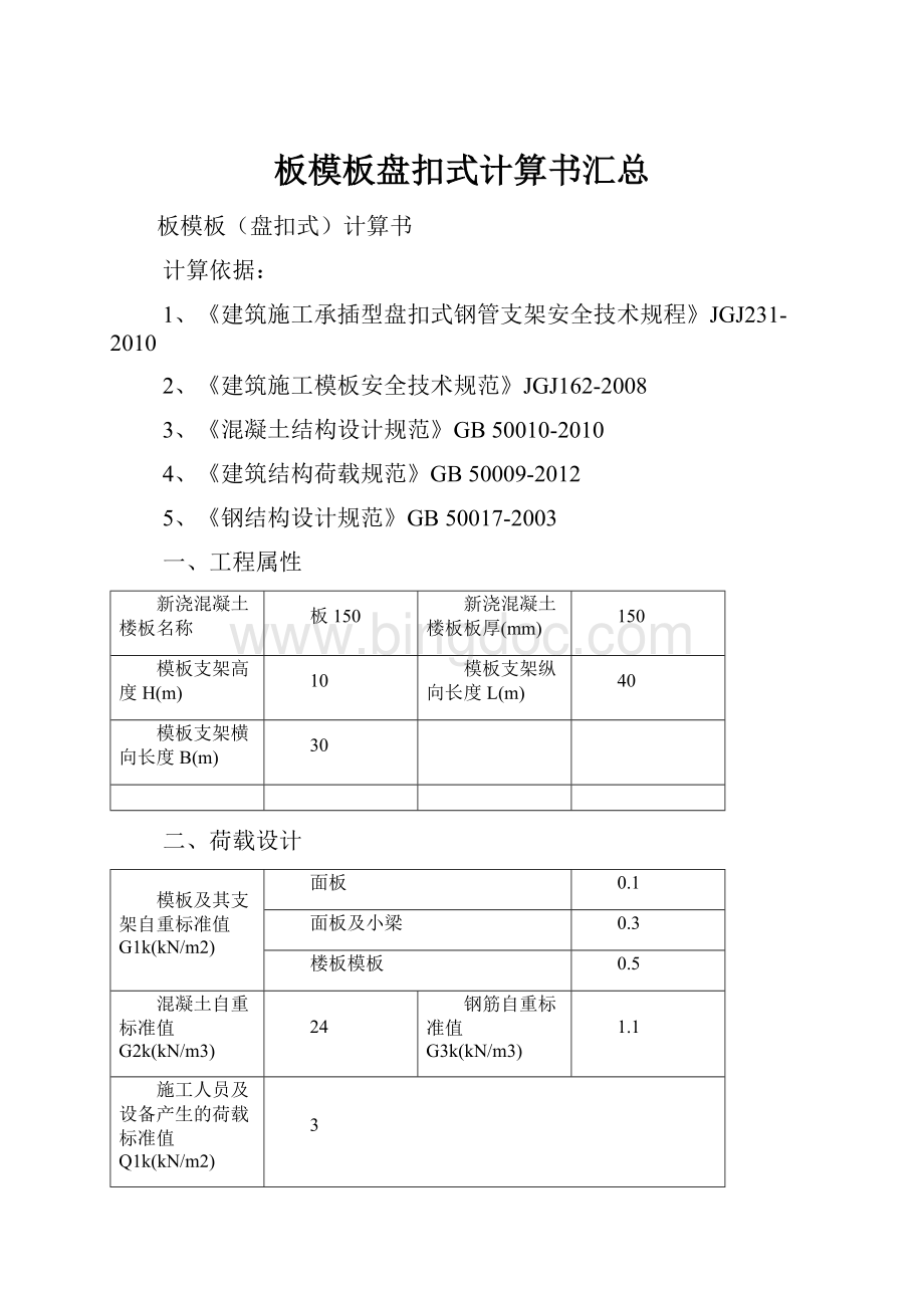 板模板盘扣式计算书汇总.docx_第1页