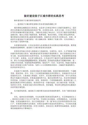 做好建设扬子江城市群的实践思考Word格式.docx