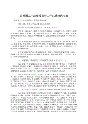 县爱国卫生运动委员会工作总结精选多篇.docx