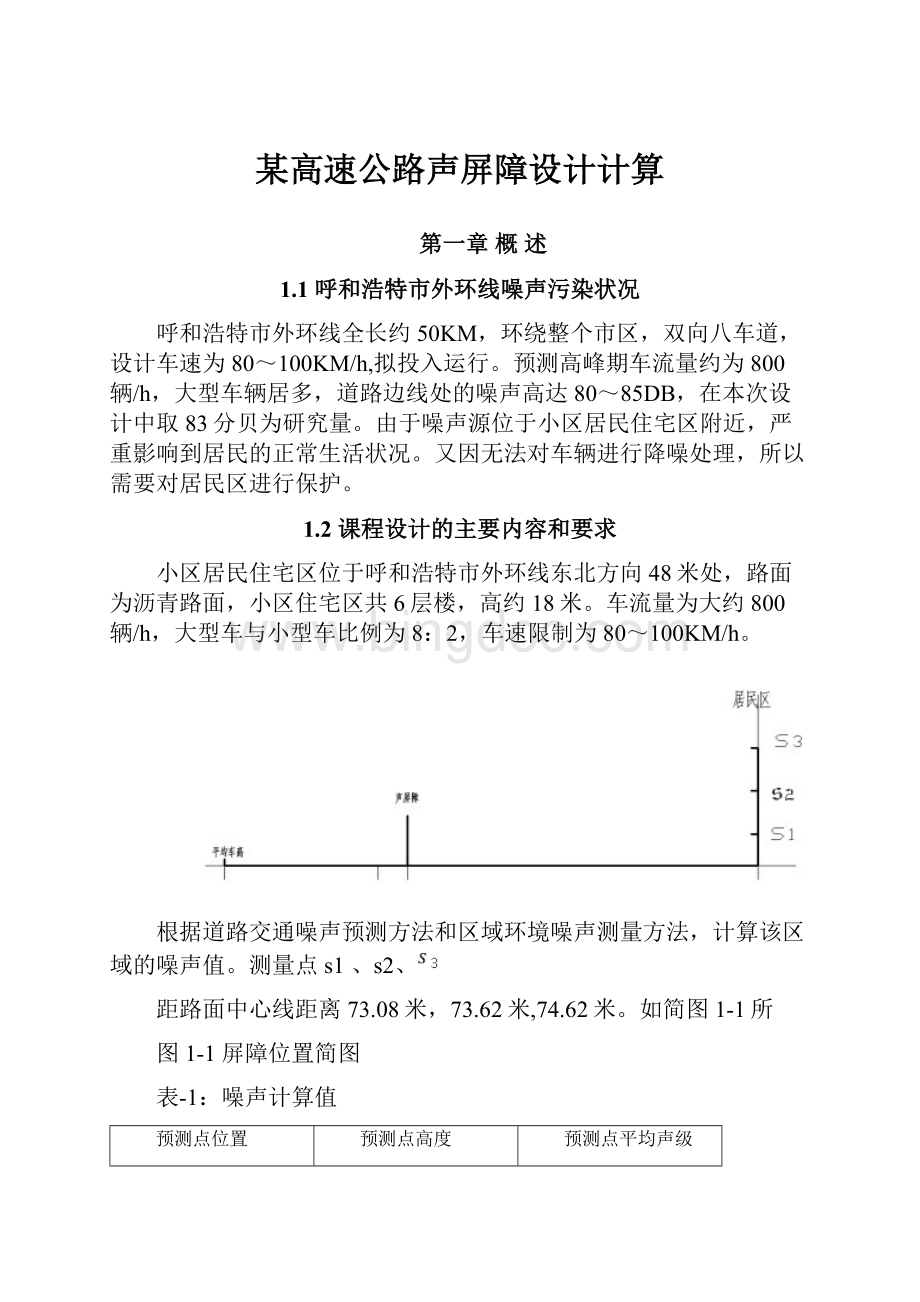 某高速公路声屏障设计计算.docx