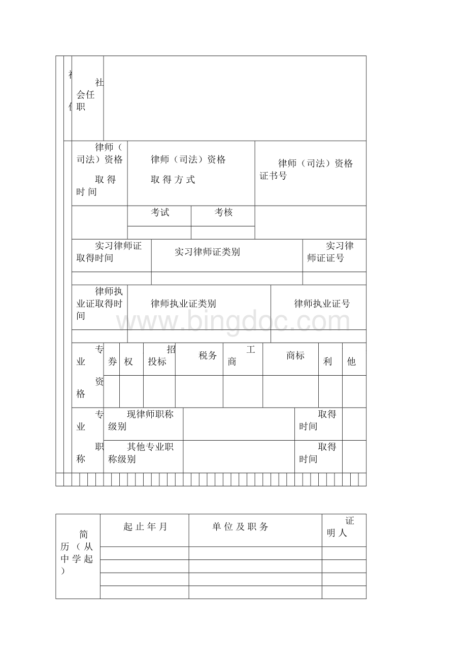 中华人民共和国律师执业申请登记表模板.docx_第3页