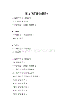 东方口岸评估报告#.docx