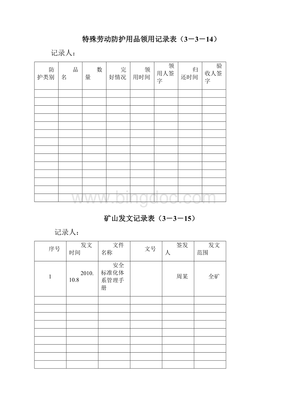 员工劳动防护用品发放记录表DOC.docx_第2页