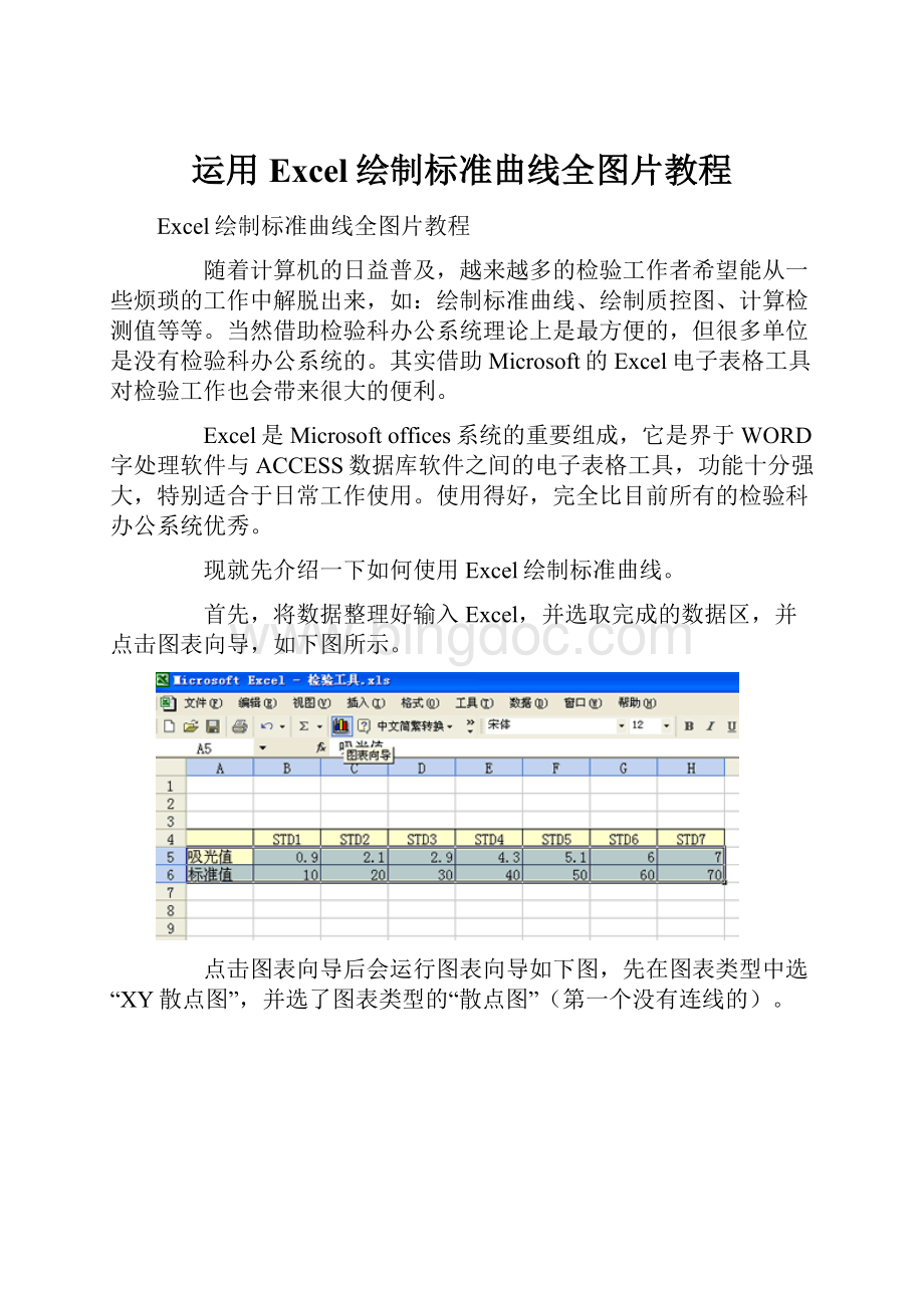 运用Excel绘制标准曲线全图片教程.docx