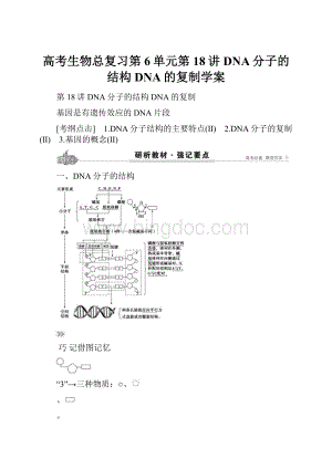 高考生物总复习第6单元第18讲DNA分子的结构DNA的复制学案.docx