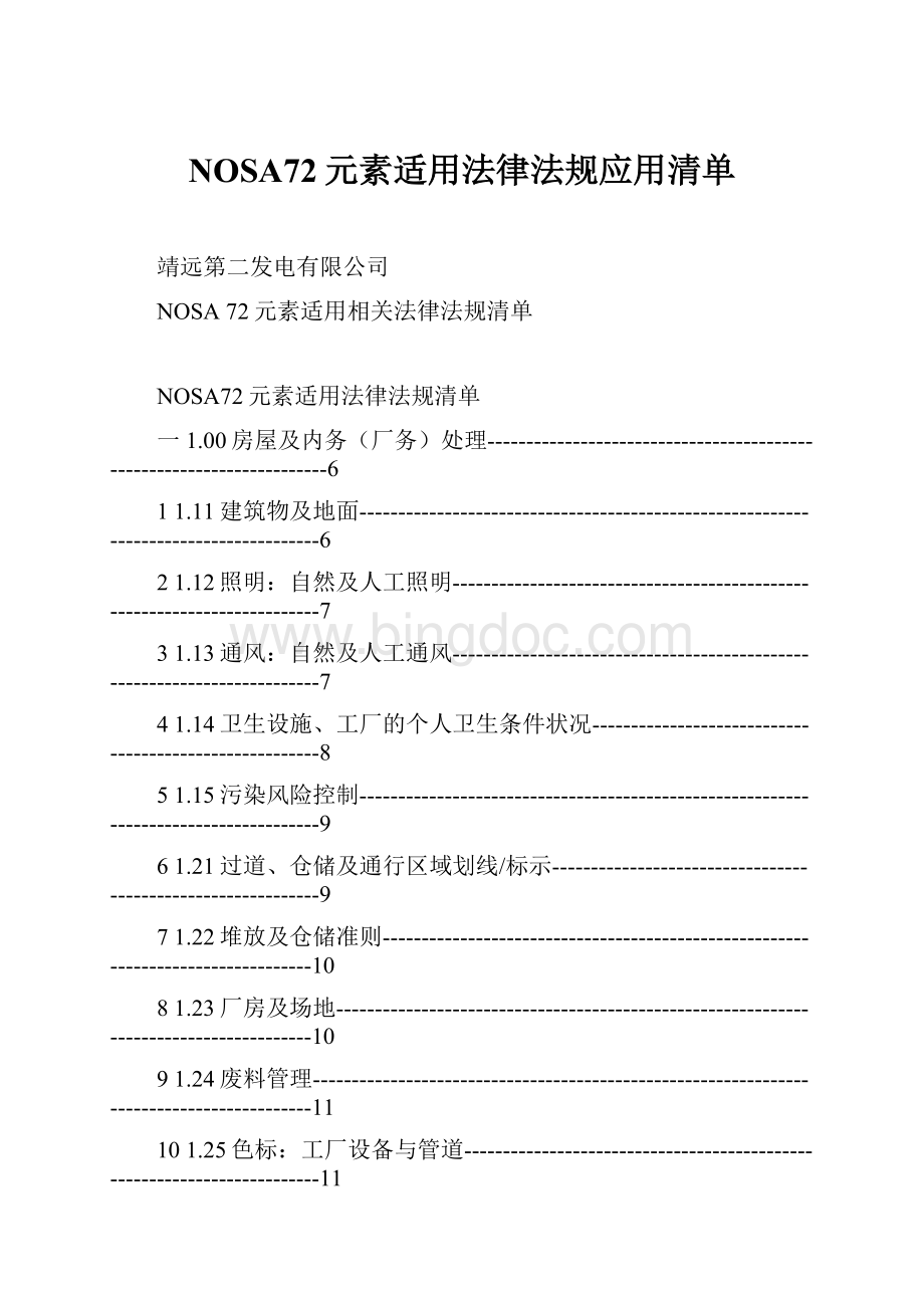 NOSA72元素适用法律法规应用清单.docx