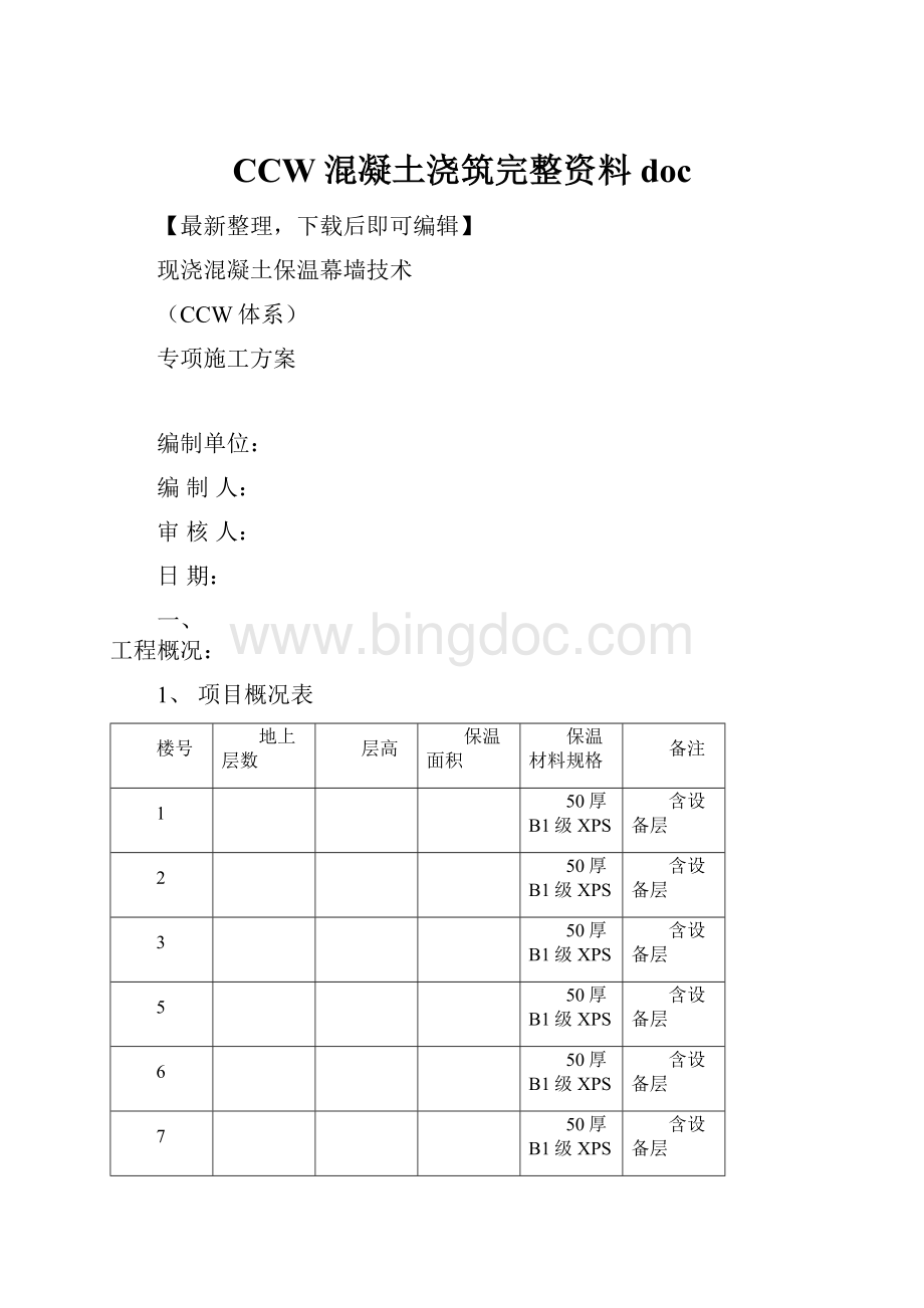 CCW混凝土浇筑完整资料doc.docx