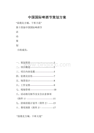 中国国际啤酒节策划方案.docx