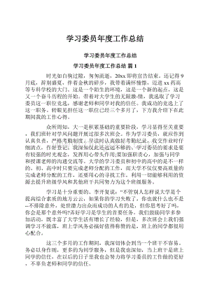 学习委员年度工作总结.docx