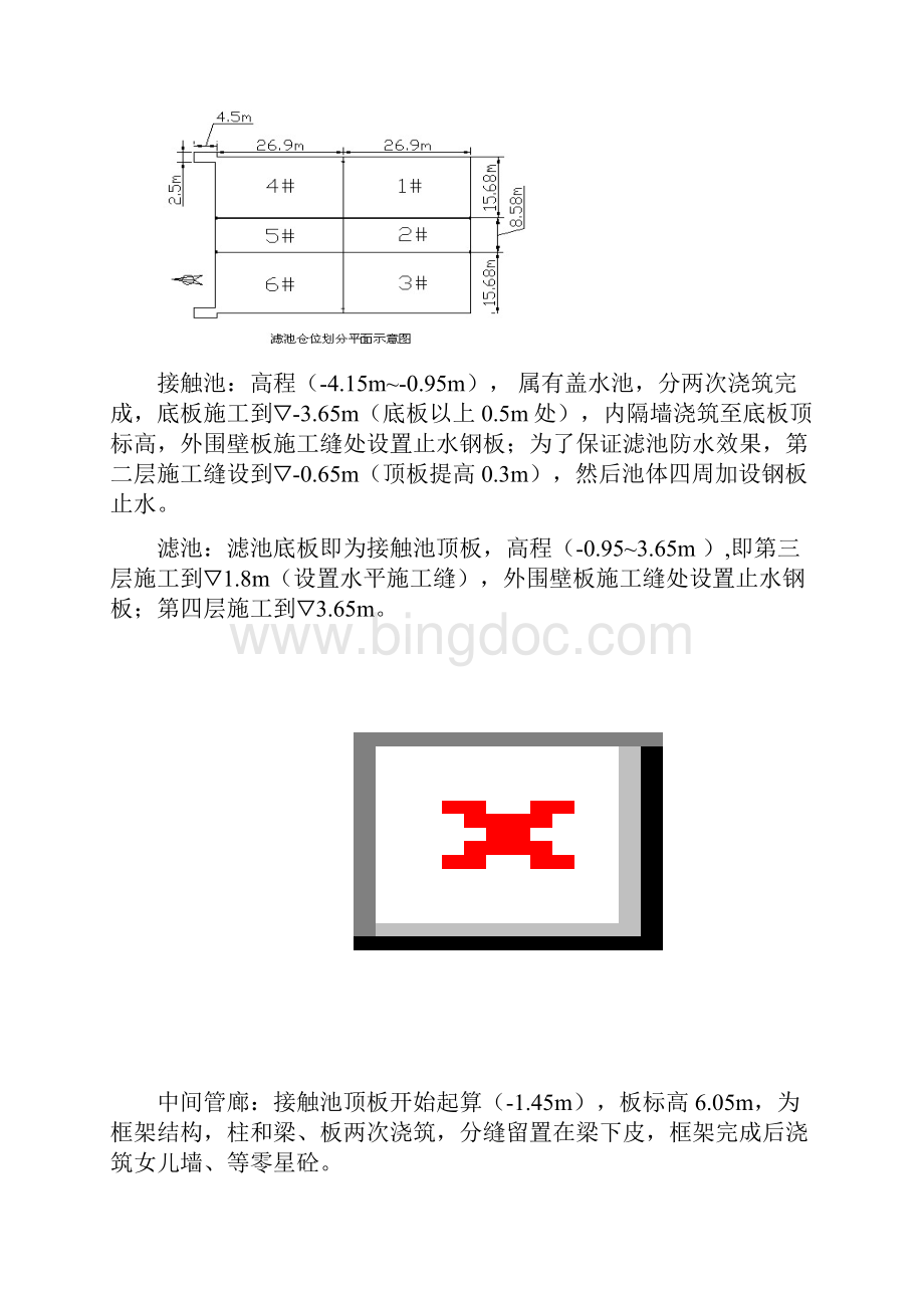 溧阳市区域供水一期中心水厂土建与安装工程滤池土建施工方案.docx_第3页