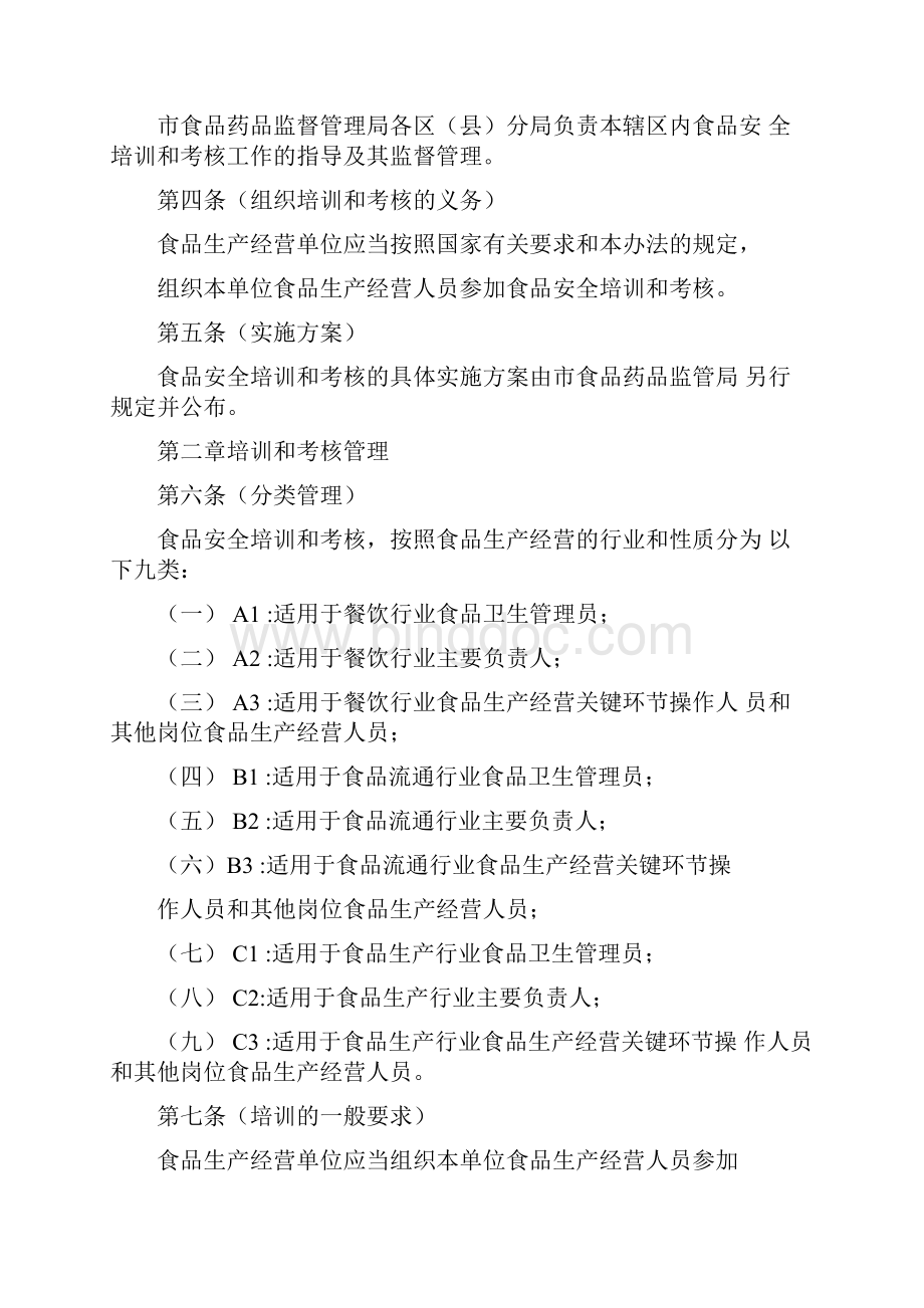 上海市食品生产经营人员食品安全培训和考核管理办法.docx_第2页