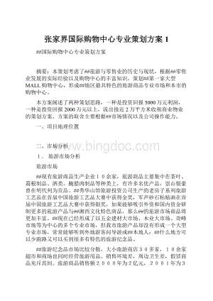 张家界国际购物中心专业策划方案1.docx