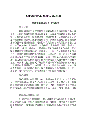 导线测量实习报告实习报.docx