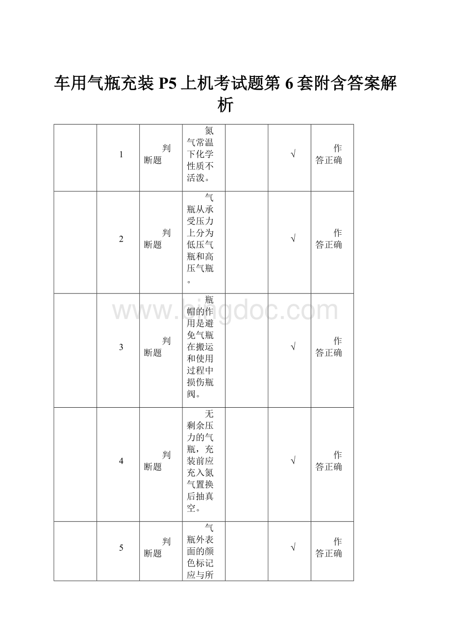 车用气瓶充装P5上机考试题第6套附含答案解析.docx_第1页