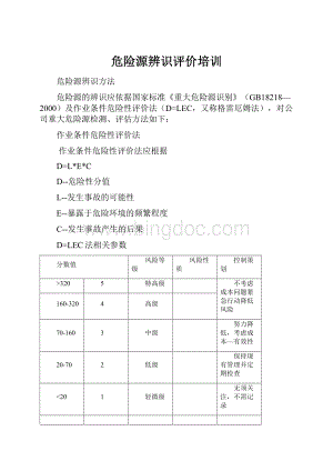 危险源辨识评价培训.docx