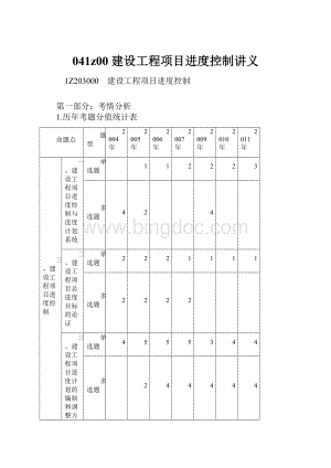 041z00 建设工程项目进度控制讲义.docx