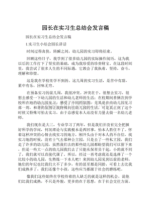 园长在实习生总结会发言稿.docx