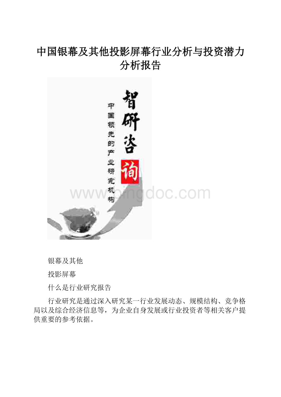 中国银幕及其他投影屏幕行业分析与投资潜力分析报告.docx