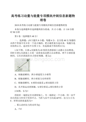 高考练习动量与能量专项模块冲刺信息新题物理卷.docx