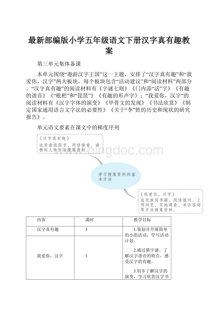 最新部编版小学五年级语文下册汉字真有趣教案.docx