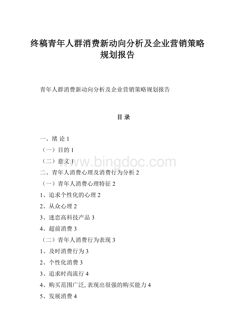 终稿青年人群消费新动向分析及企业营销策略规划报告.docx