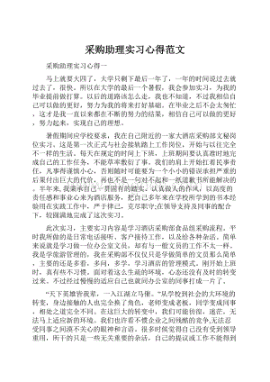 采购助理实习心得范文.docx