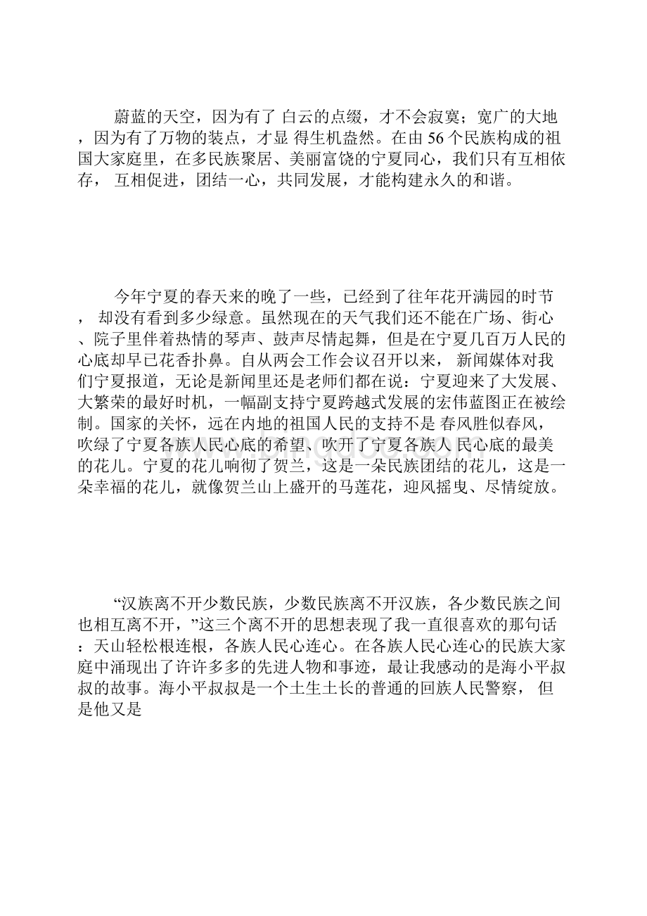 小学生民族团结演讲稿.docx_第2页