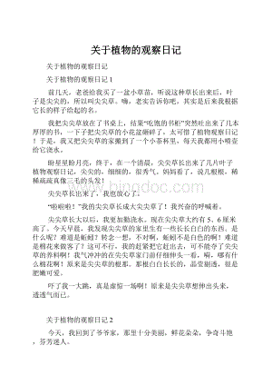 关于植物的观察日记.docx