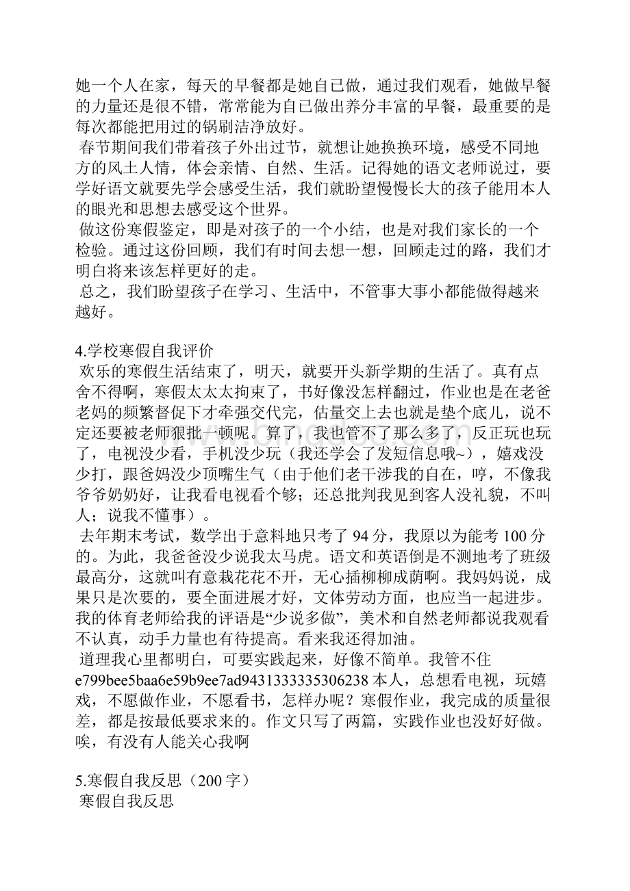 语文寒假作业自我评价.docx_第3页