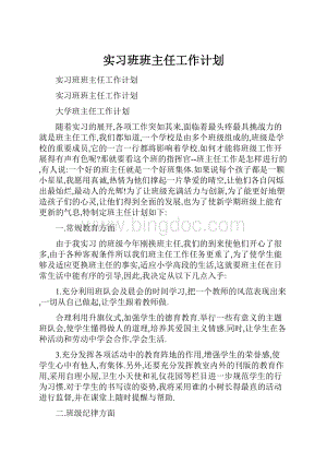 实习班班主任工作计划.docx