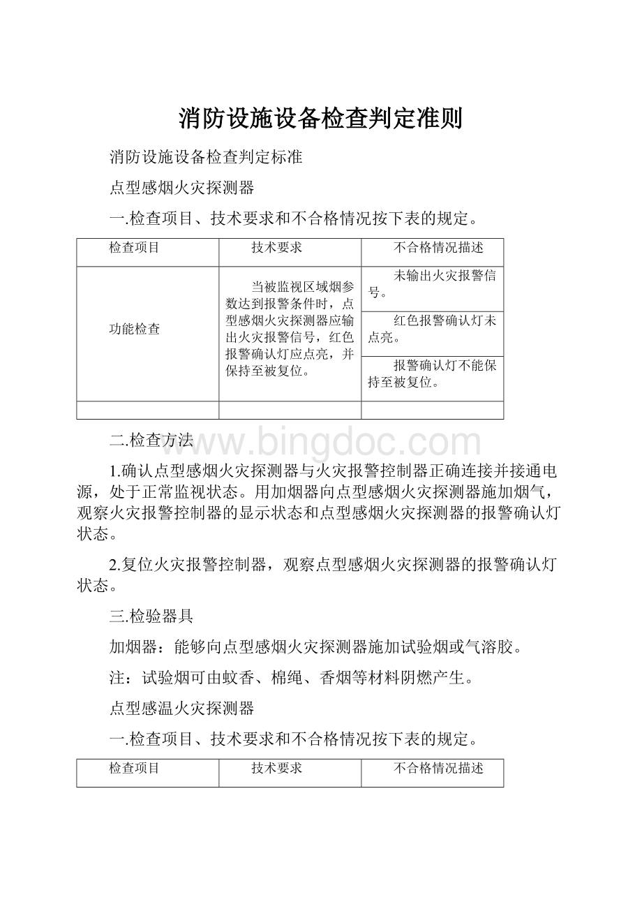 消防设施设备检查判定准则.docx