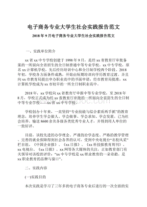 电子商务专业大学生社会实践报告范文.docx