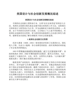 美国设计与社会创新发展概况综述.docx