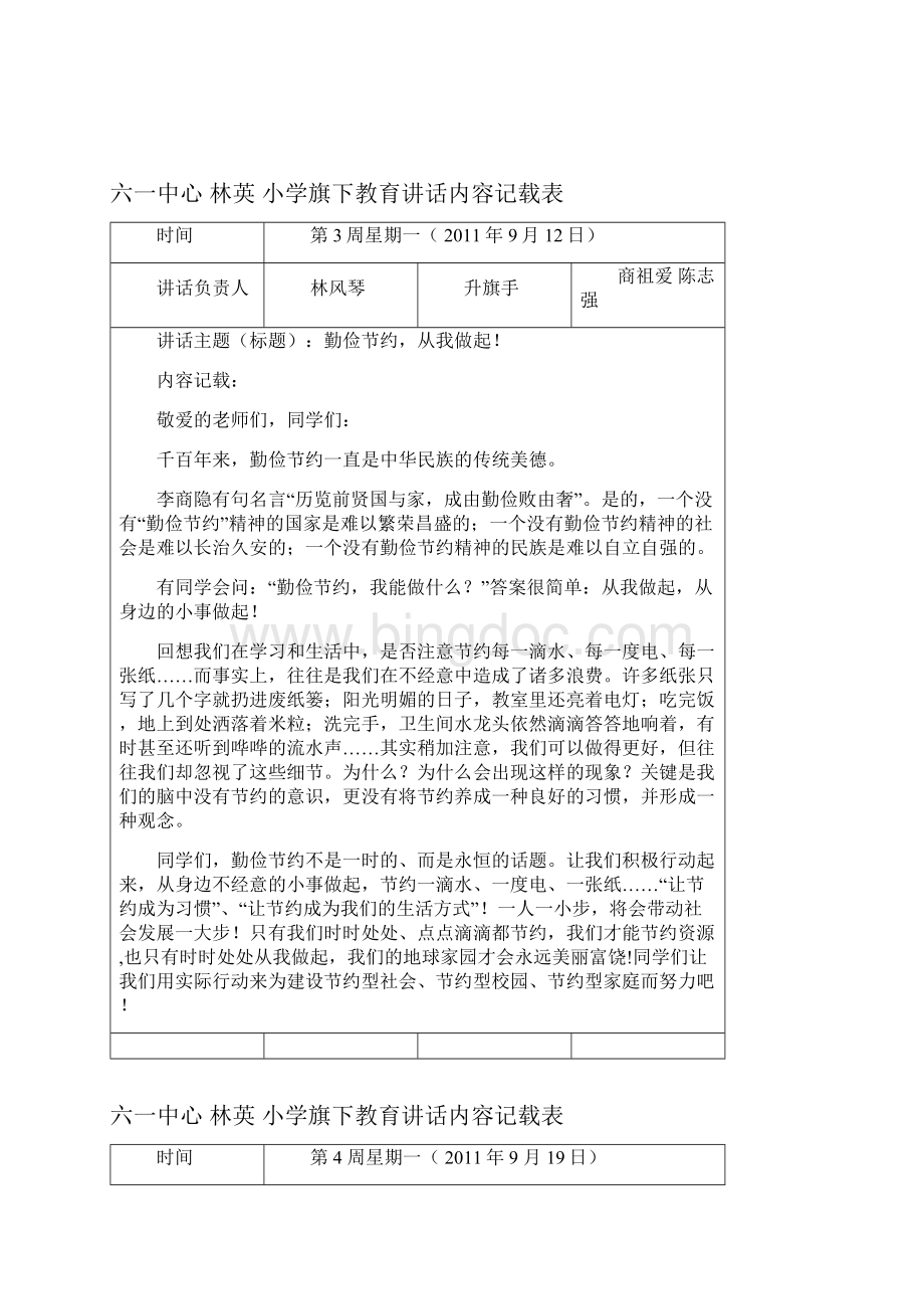 国旗下教育类讲话内容记载表.docx_第2页