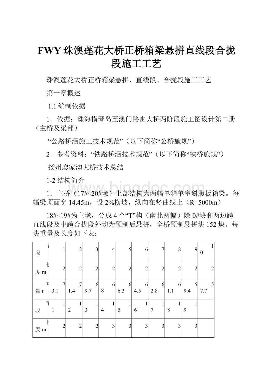 FWY珠澳莲花大桥正桥箱梁悬拼直线段合拢段施工工艺.docx