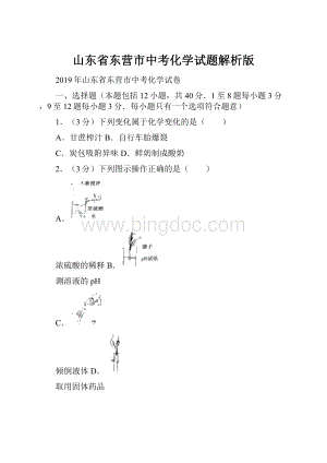 山东省东营市中考化学试题解析版.docx