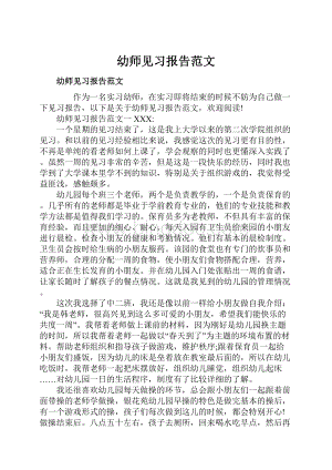 幼师见习报告范文.docx