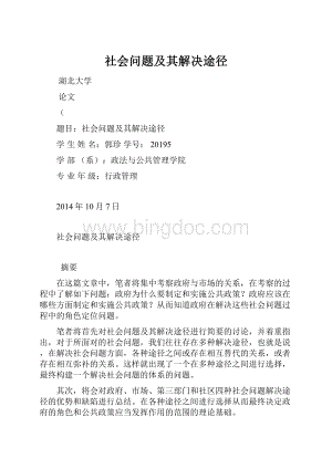 社会问题及其解决途径.docx