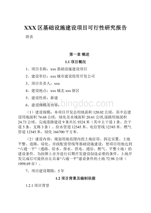 XXX区基础设施建设项目可行性研究报告.docx