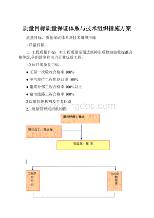 质量目标质量保证体系与技术组织措施方案.docx