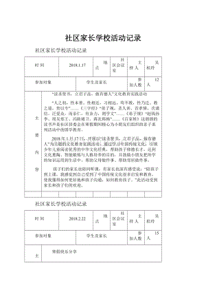 社区家长学校活动记录.docx