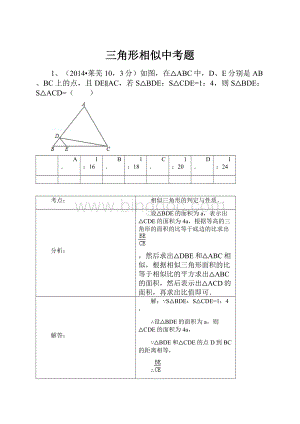 三角形相似中考题.docx